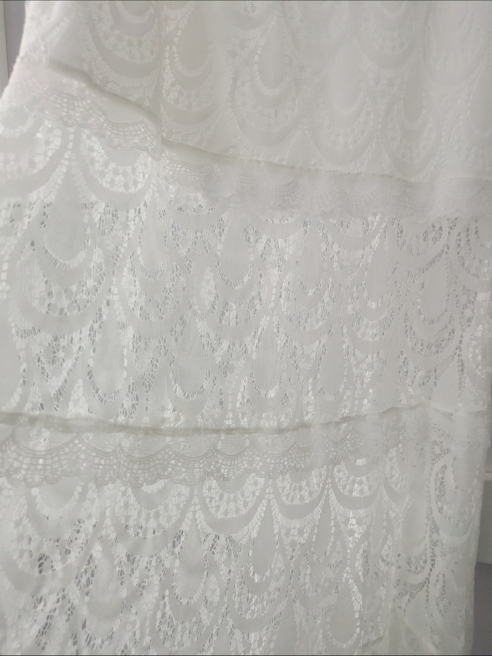 White Lace Off-Shoulder Maxi Dress - Picture 3 of 6